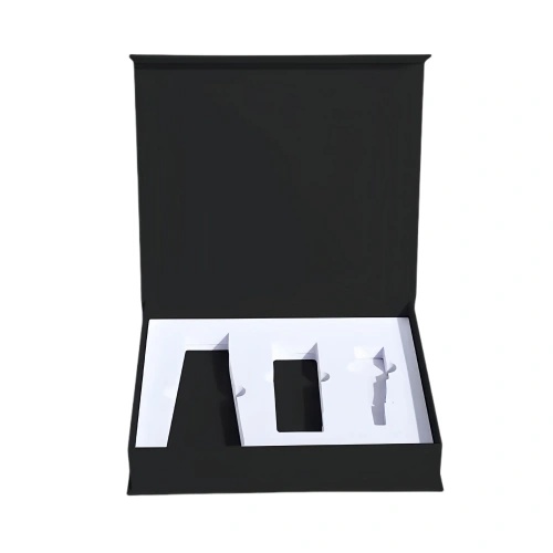 Custom magnetic black gift boxes for perfume