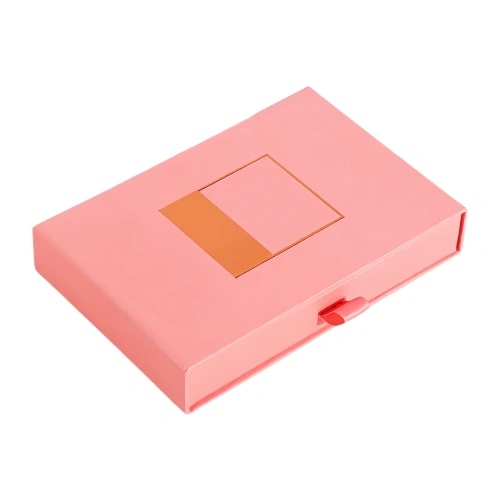 Custom pink drawer boxes with black tray for nice gifts