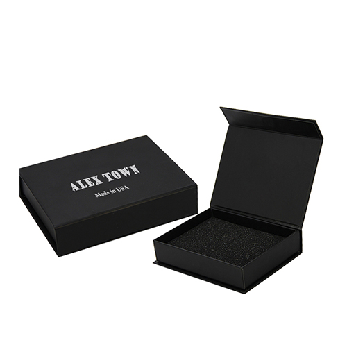 Custom black paperboard elegant gift box 9x6x2	